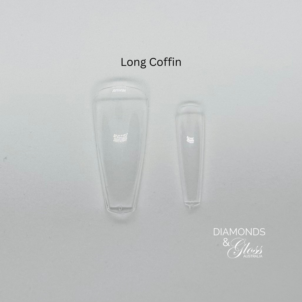 Diamond Pro Soft Gel Extension Tips- Long Coffin