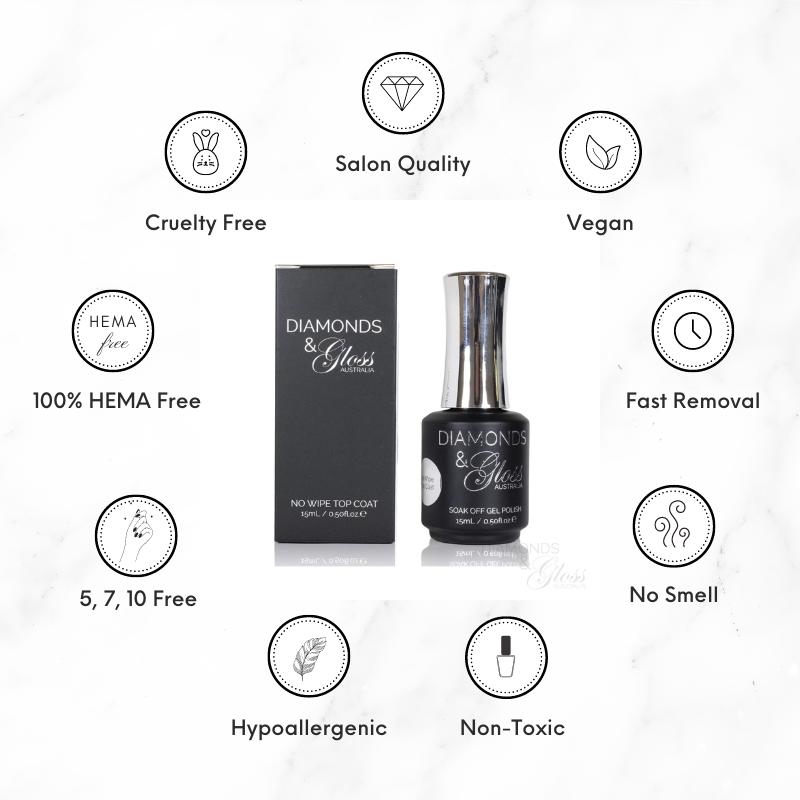 15mL No Wipe Top Coat Salon Quality Diamonds and Gloss Australia