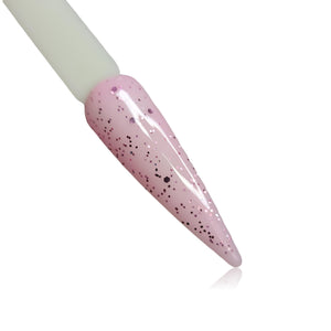 Ballerina Light Pink Glitter HEMA Free Gel Polish on Nail Swatch Stick 