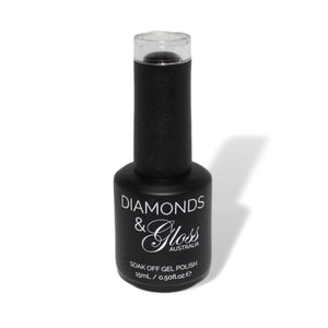 Black HEMA Free Gel Nail Polish Diamonds & Gloss Australia 15ml Bottle Vegan , Cruelty Free