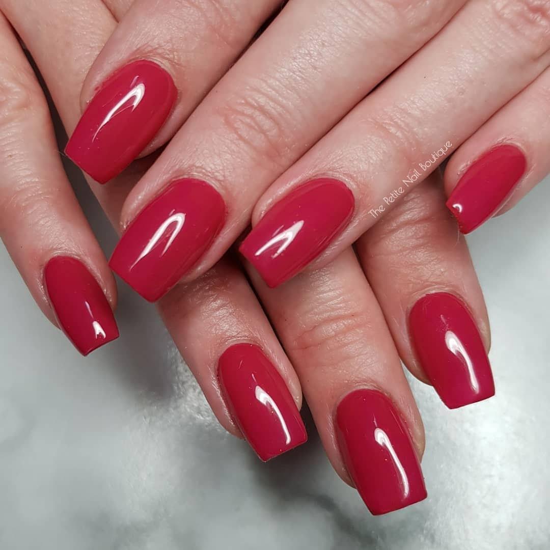 Cherry Red  HEMA Free Gel Nail Polish Diamonds & Gloss Australia Painted on Gel , Polygel and Acrylic Nails with Nail Art. Vegan , Cruelty Free
