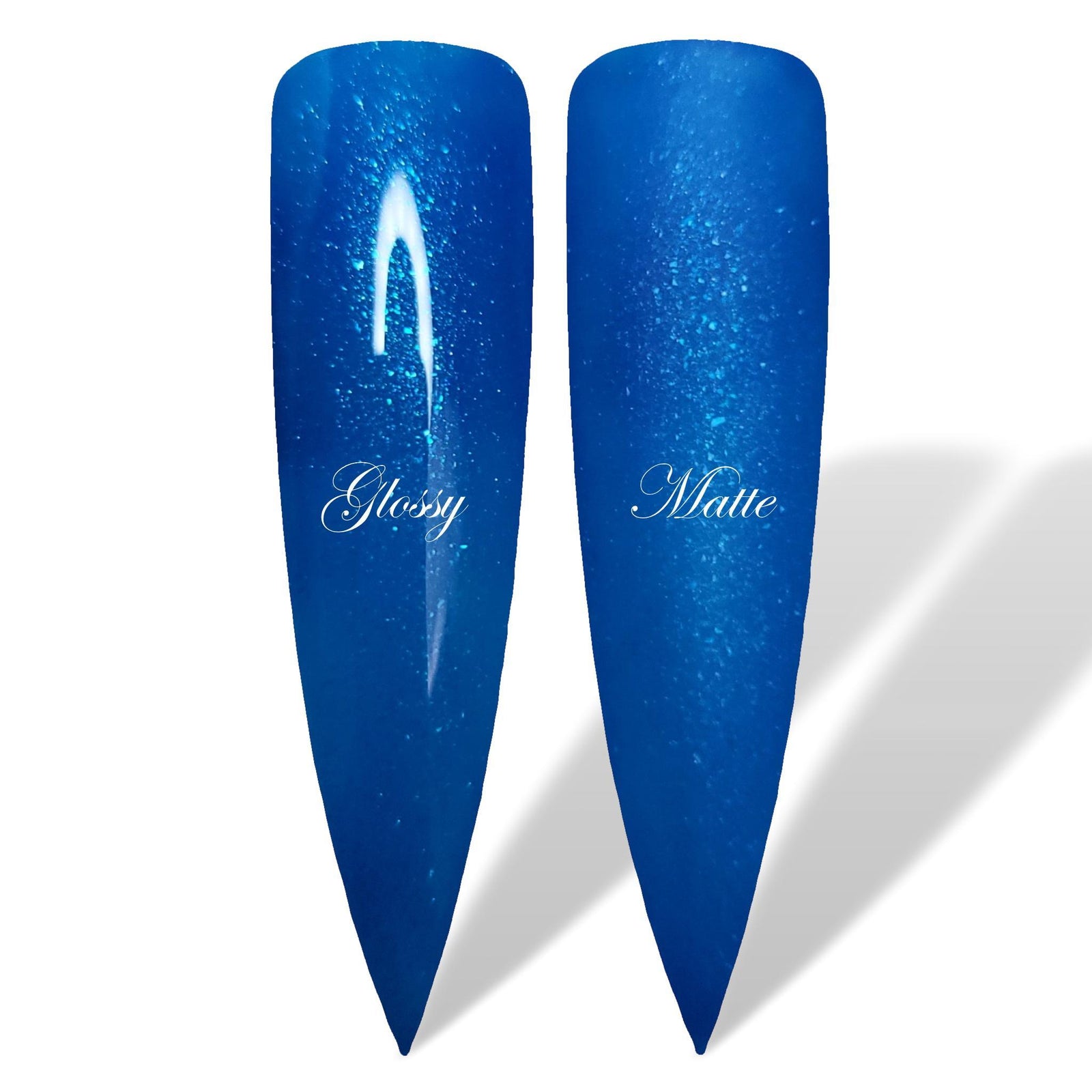 Cool Waters Blue Shimmer Glossy & Matte HEMA Free Gel Nail Polish Swatches