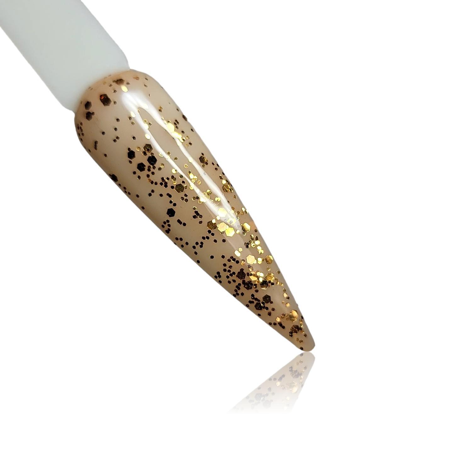 Copper Metallic Glitter  HEMA Free Gel Polish on Nail Swatch Stick