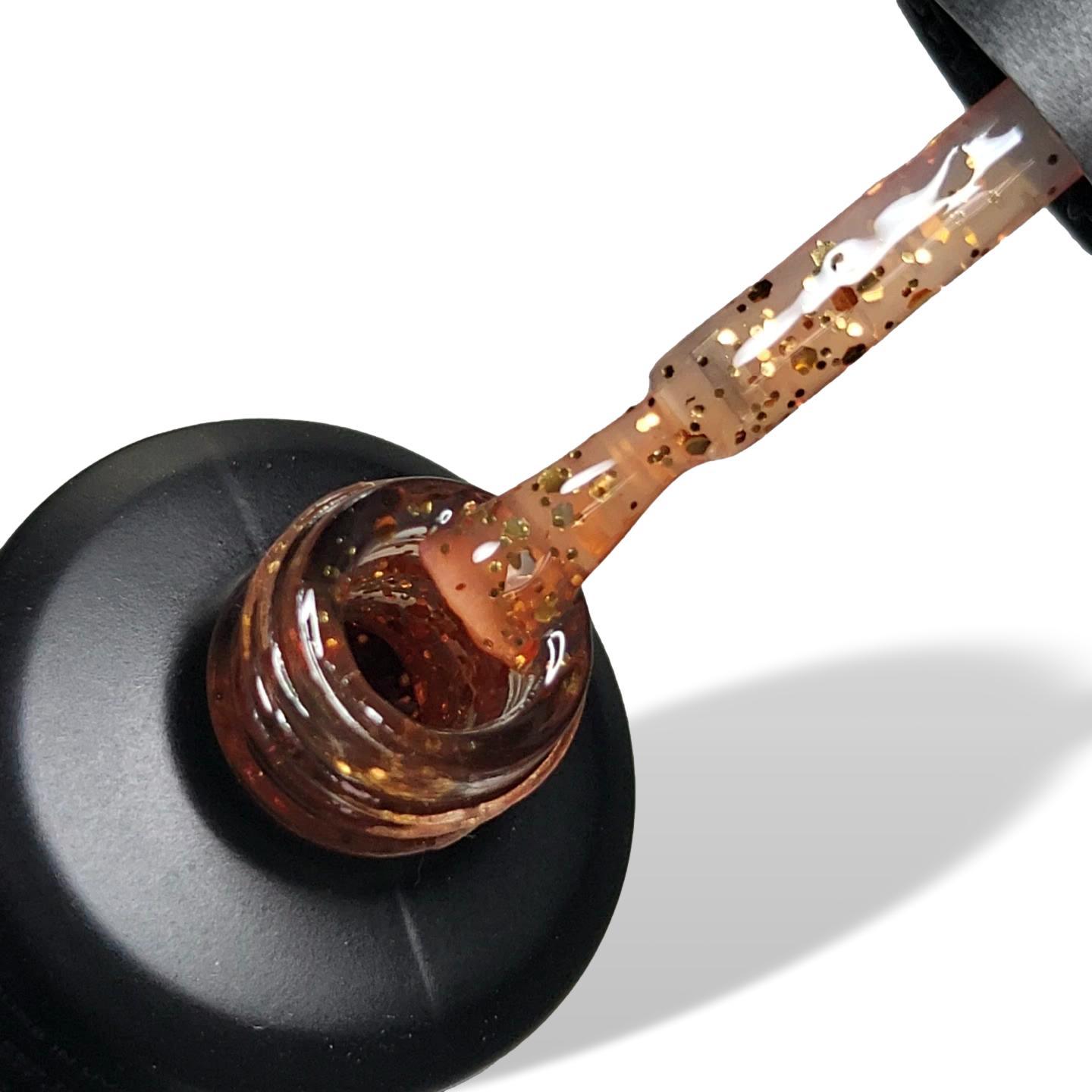 Copper Metallic Glitter  HEMA Free Gel Nail Polish 15ml Bottle & Brush