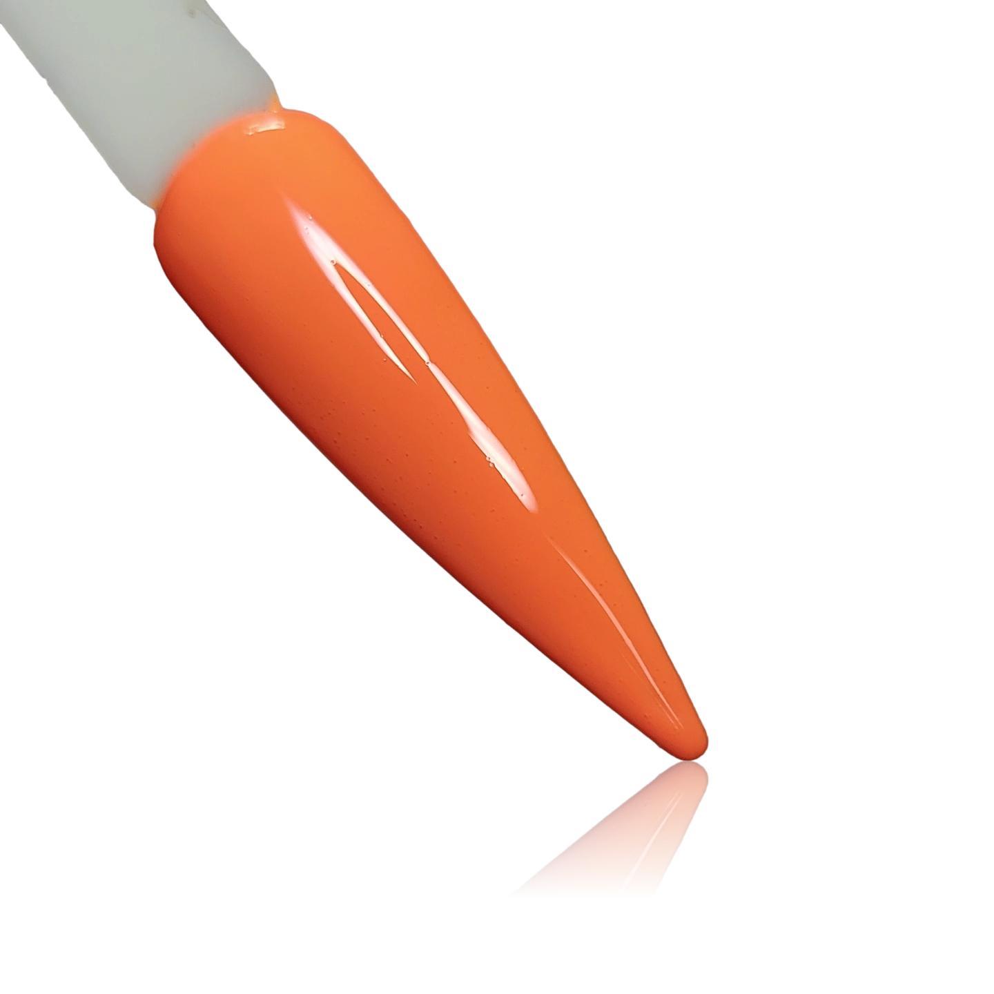 Coral Neon Orange HEMA Free Gel Polish on Nail Swatch Stick