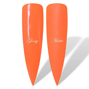 Coral Neon Orange Glossy & Matte HEMA Free Gel Nail Polish Swatches 