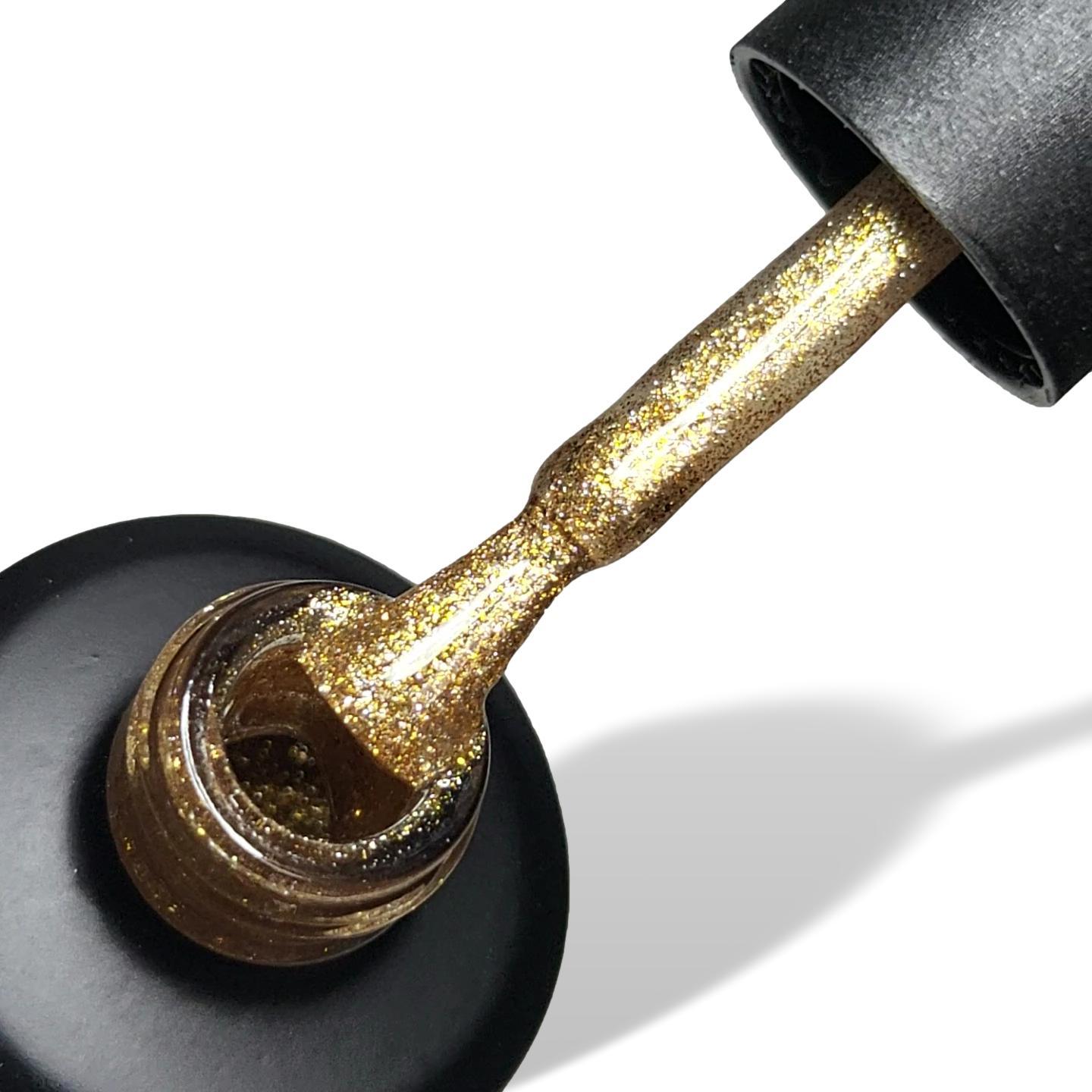 Enchanted Gold Shimmer HEMA Free Gel Nail Polish 15ml Bottle & Brush