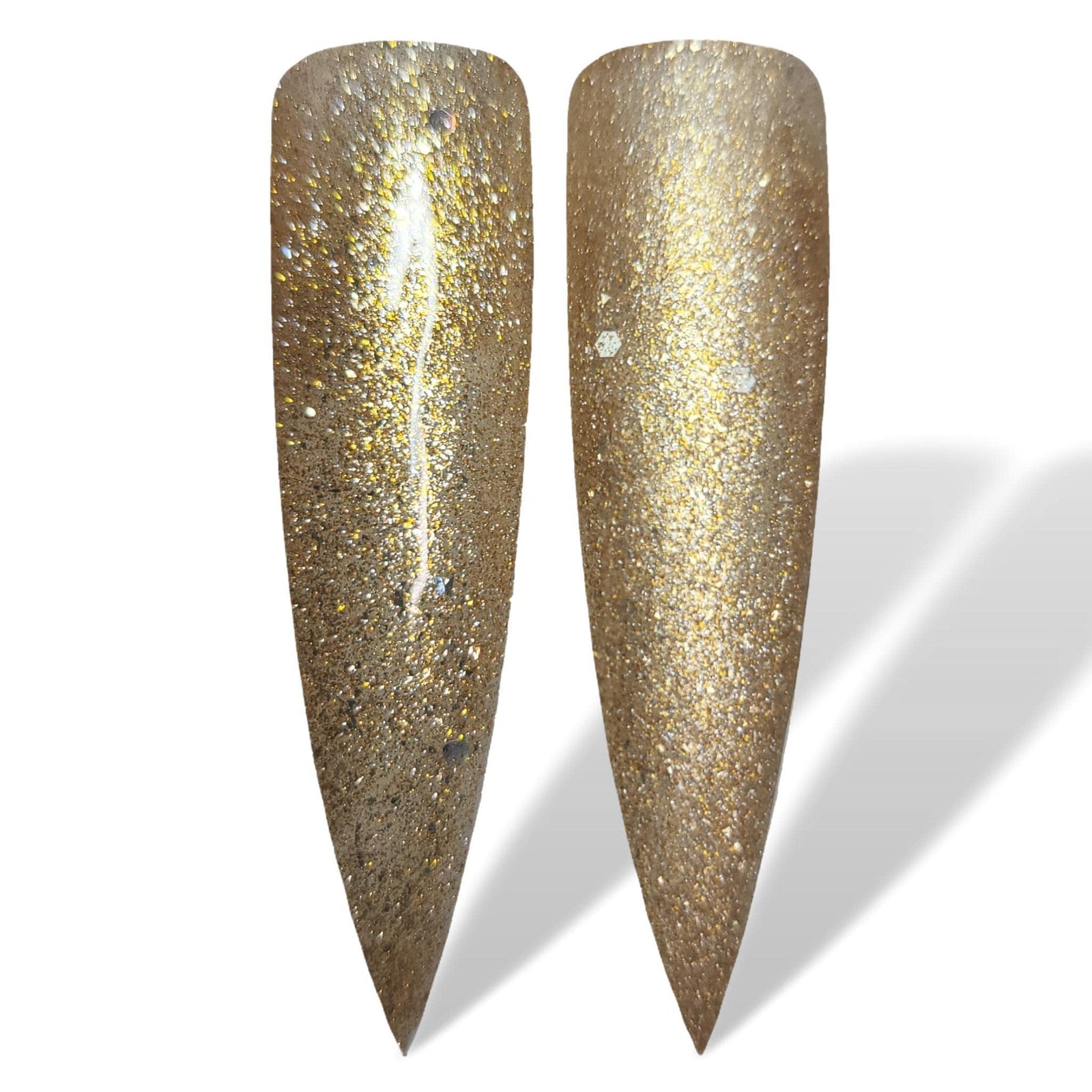 Enchanted Gold Shimmer Glossy & Matte HEMA Free Gel Nail Polish Swatches