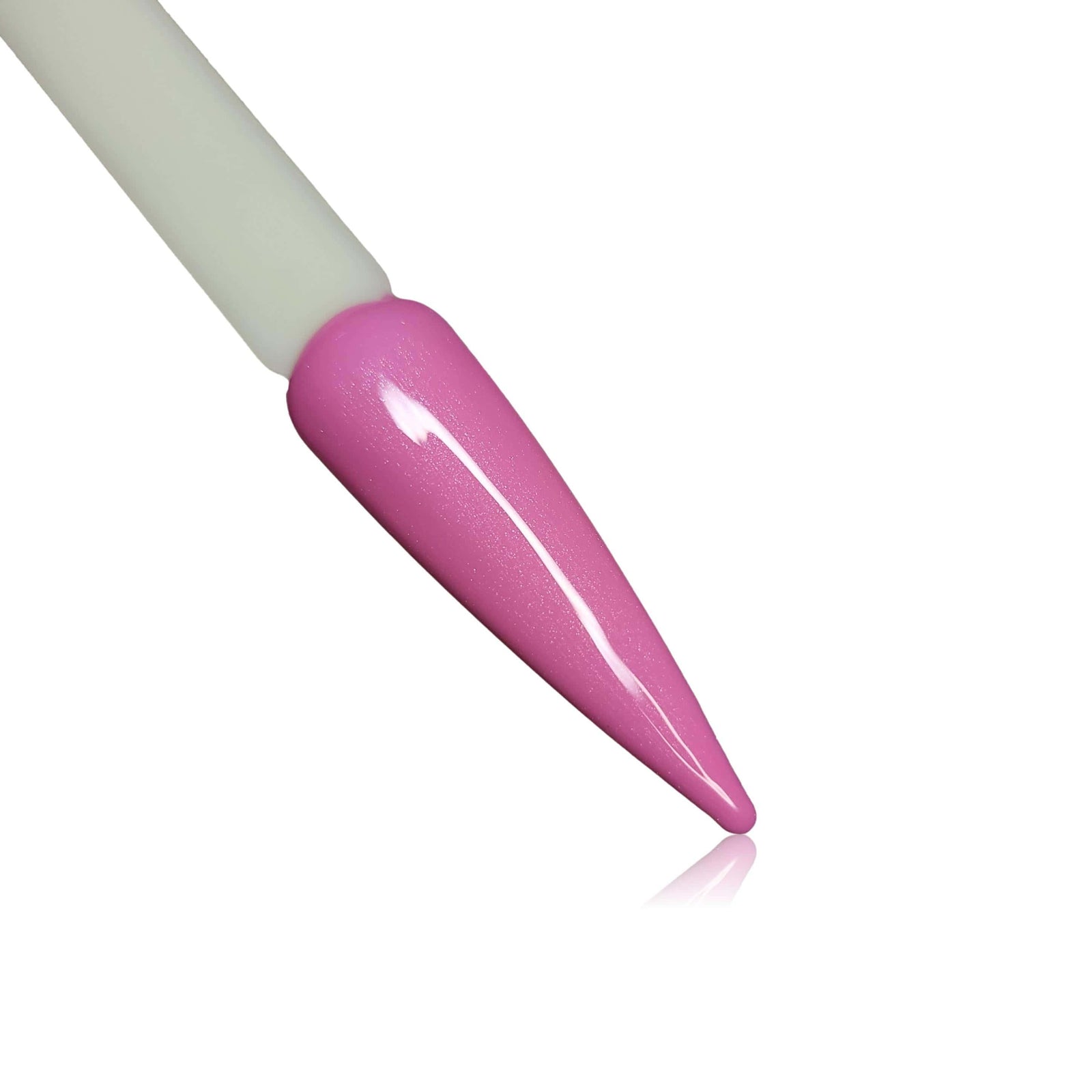 Foxy Light Pink Shimmer HEMA Free Gel Polish on Nail Swatch Stick