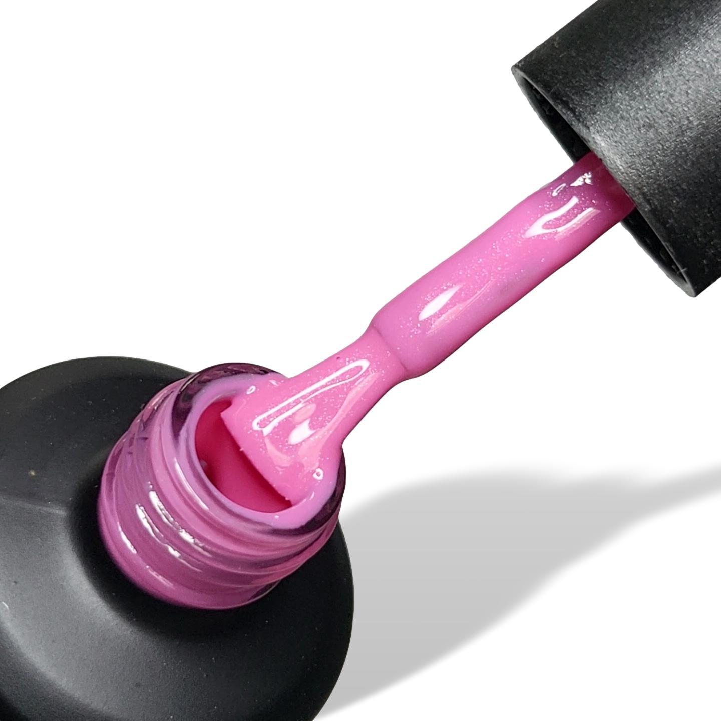 Foxy Light Pink Shimmer HEMA Free Gel Nail Polish 15ml Bottle & Brush