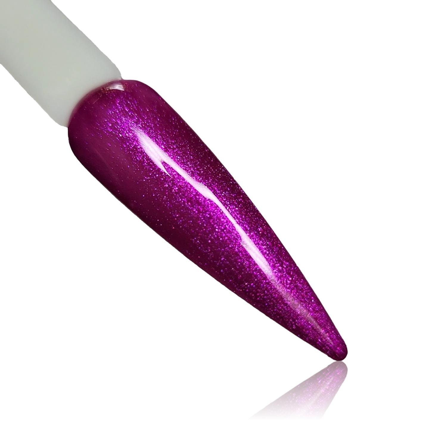 Girls Night Pink Purple Magenta Shimmer HEMA Free Gel Polish on Nail Swatch Stick
