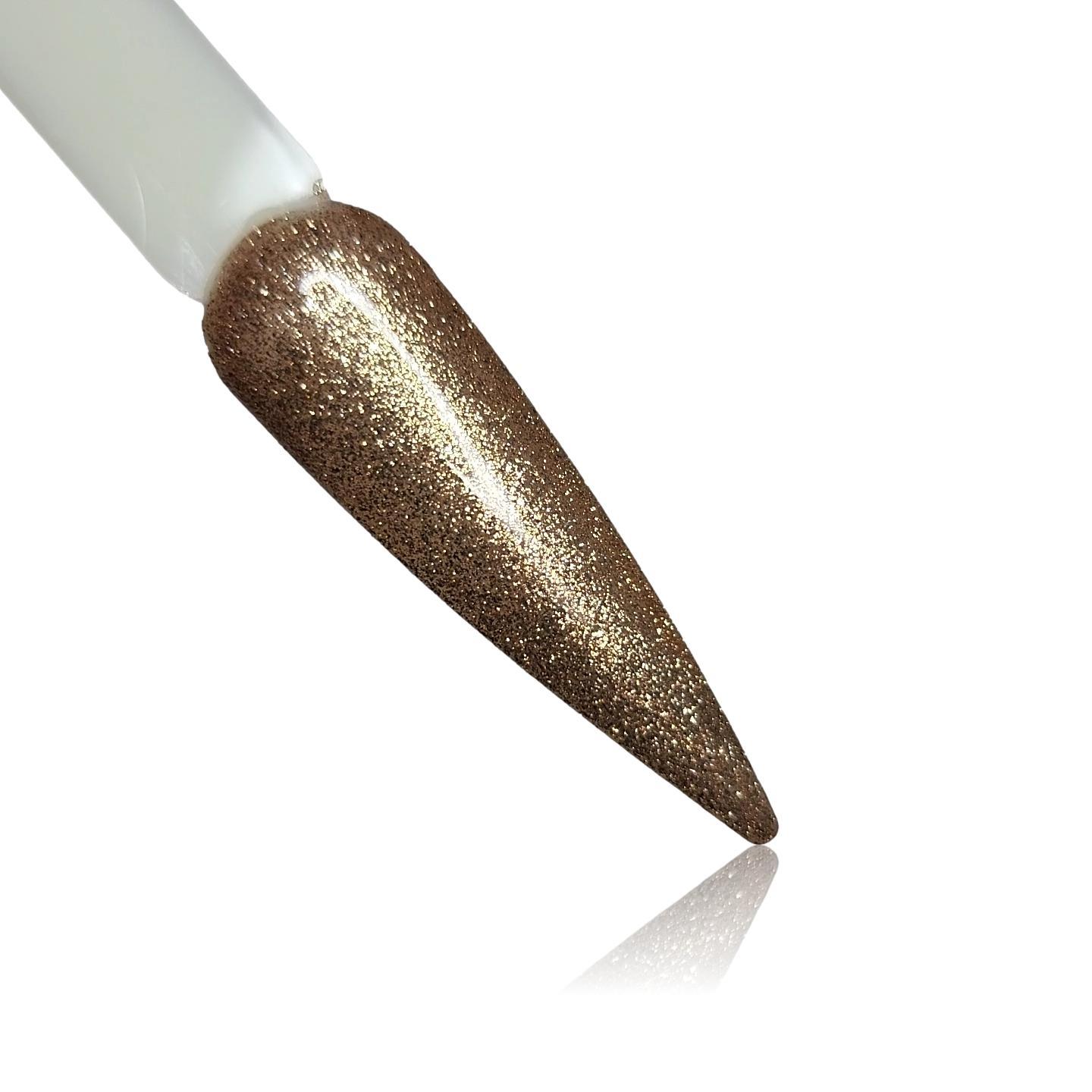 Gold Shimmer Glitter HEMA Free Gel Polish on Nail Swatch Stick