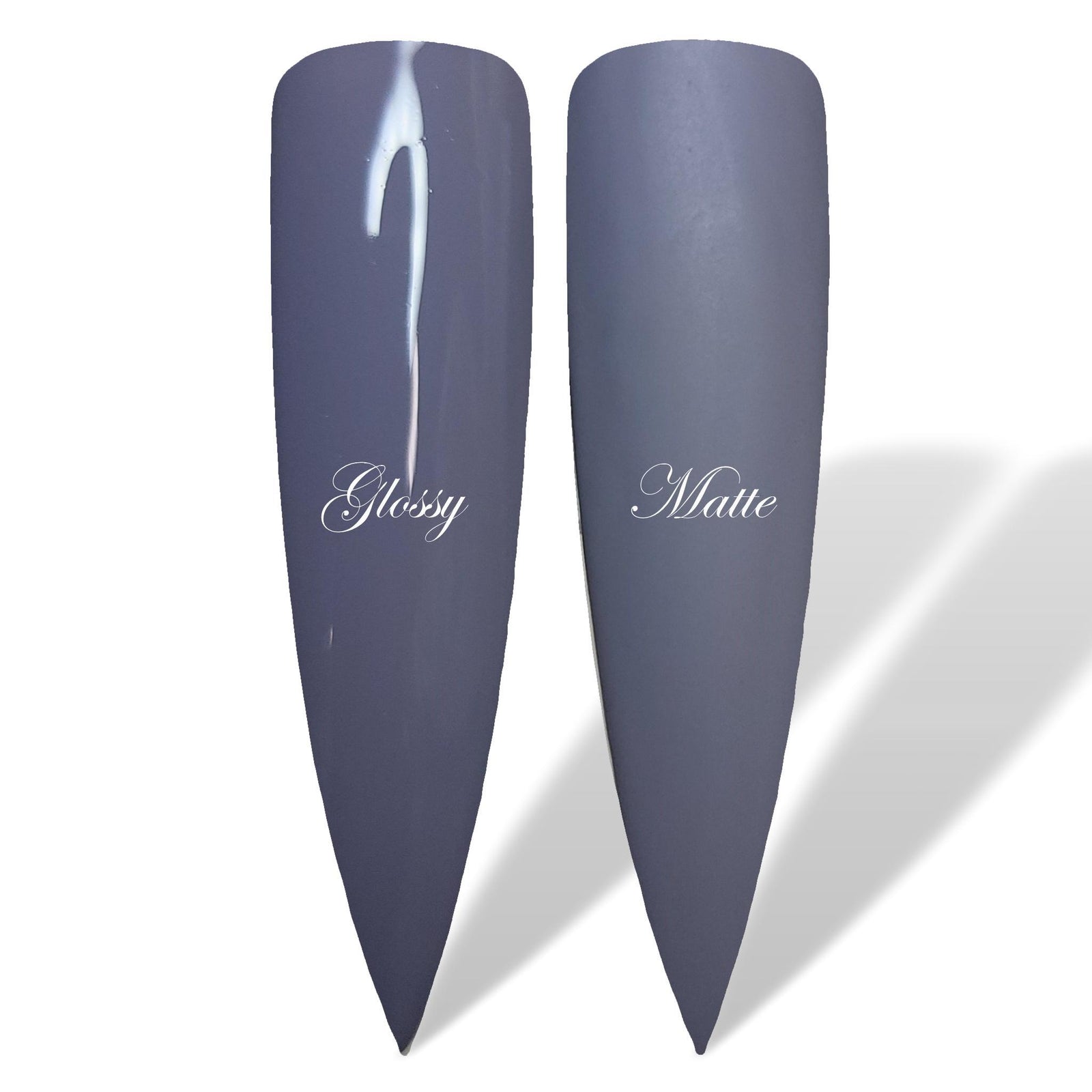 Grey Skies Dark Grey Glossy & Matte HEMA Free Gel Nail Polish Swatches