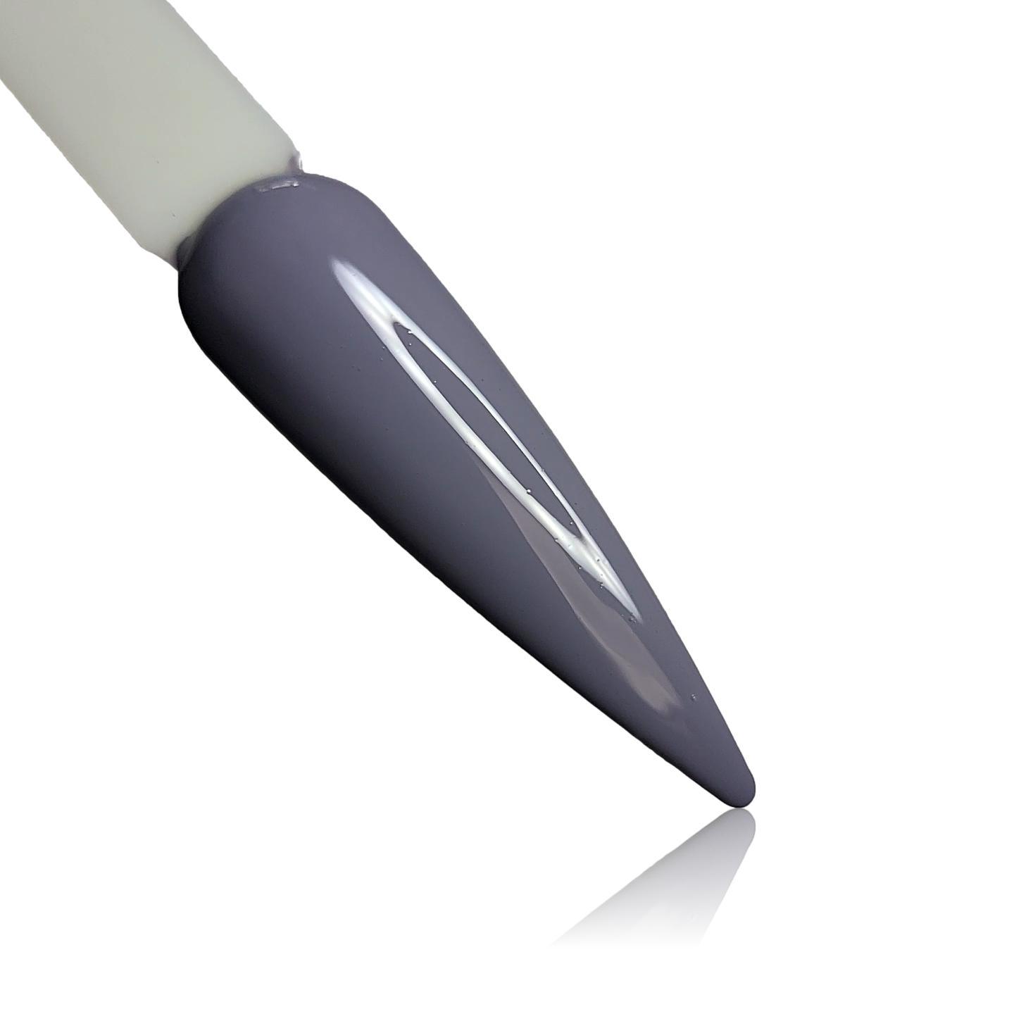 Grey Skies Dark Grey HEMA Free Gel Polish on Nail Swatch Stick