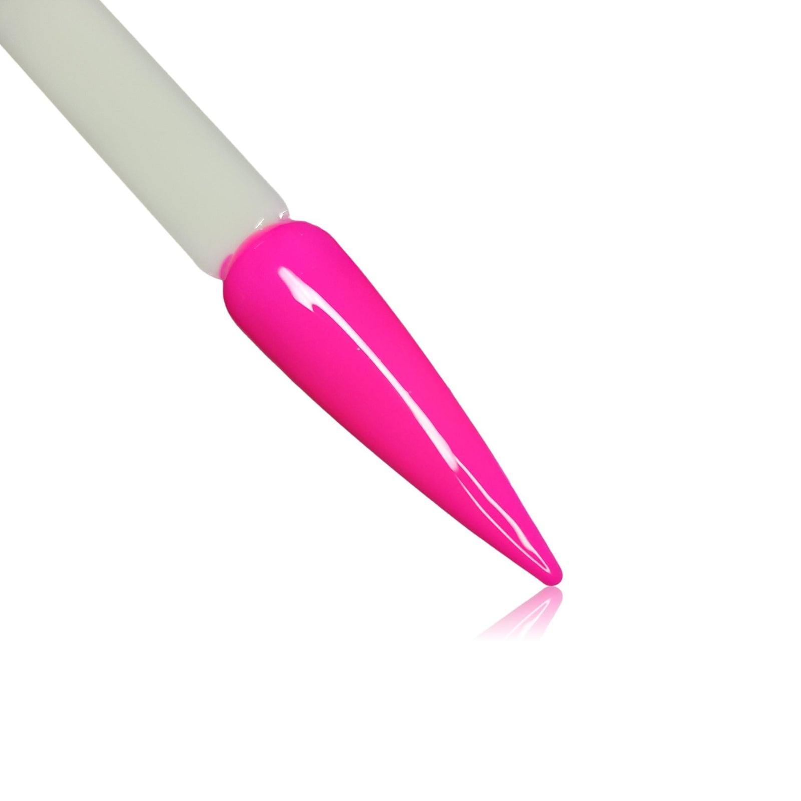 Hot Pink Neon HEMA Free Gel Polish on Nail Swatch Stick