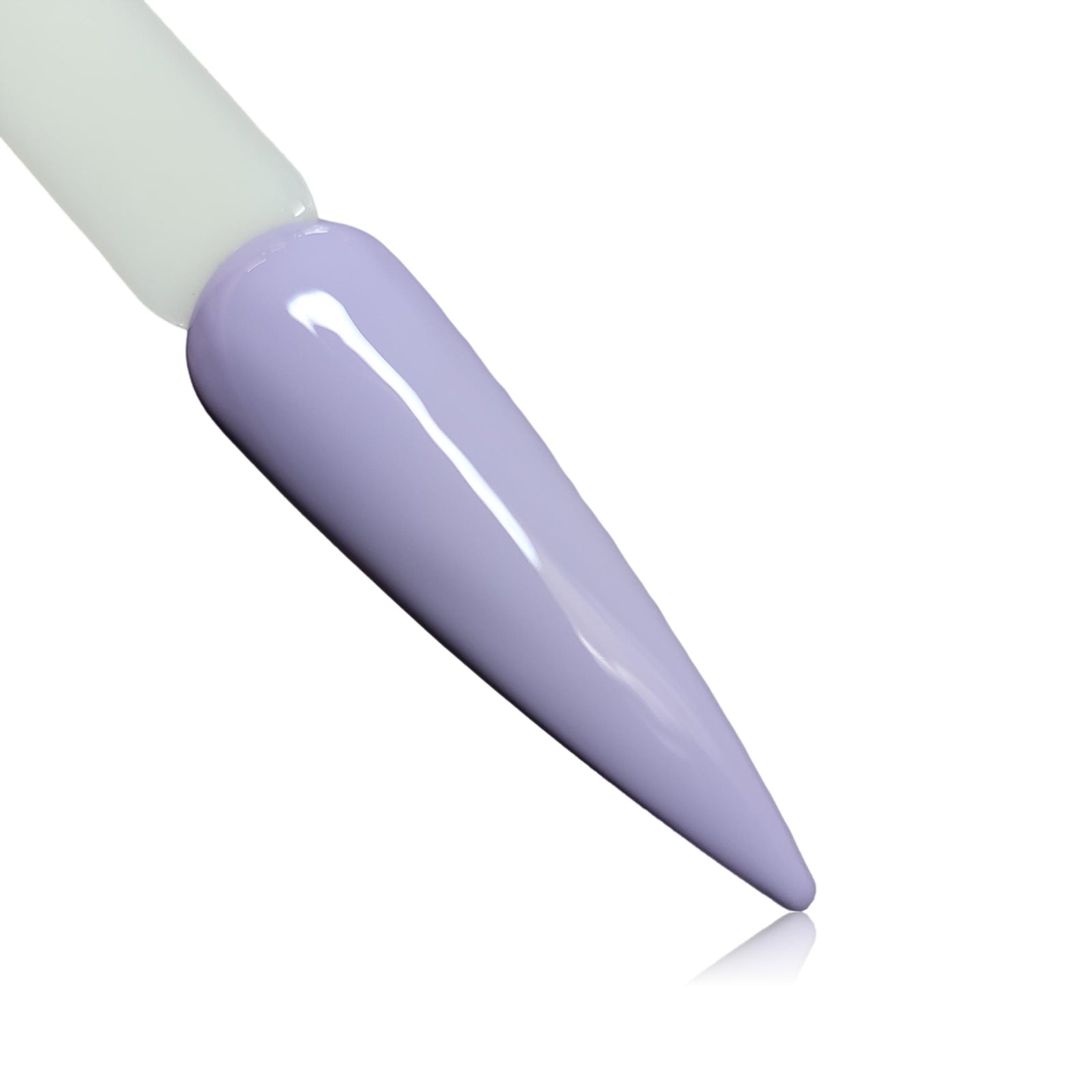 Lavender Ice Light Purple HEMA Free Gel Polish on Nail Swatch Stick