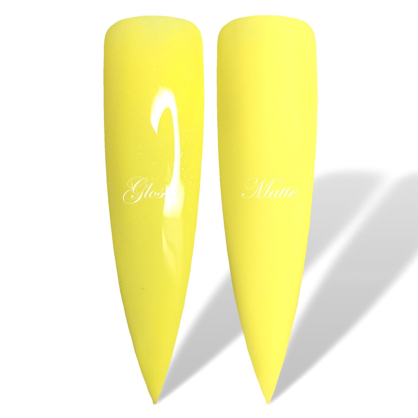 Lemon Yellow Glossy & Matte HEMA Free Gel Nail Polish Swatches