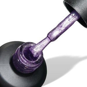 Lilac Purple Metallic HEMA Free Gel Nail Polish 15ml Bottle & Brush 