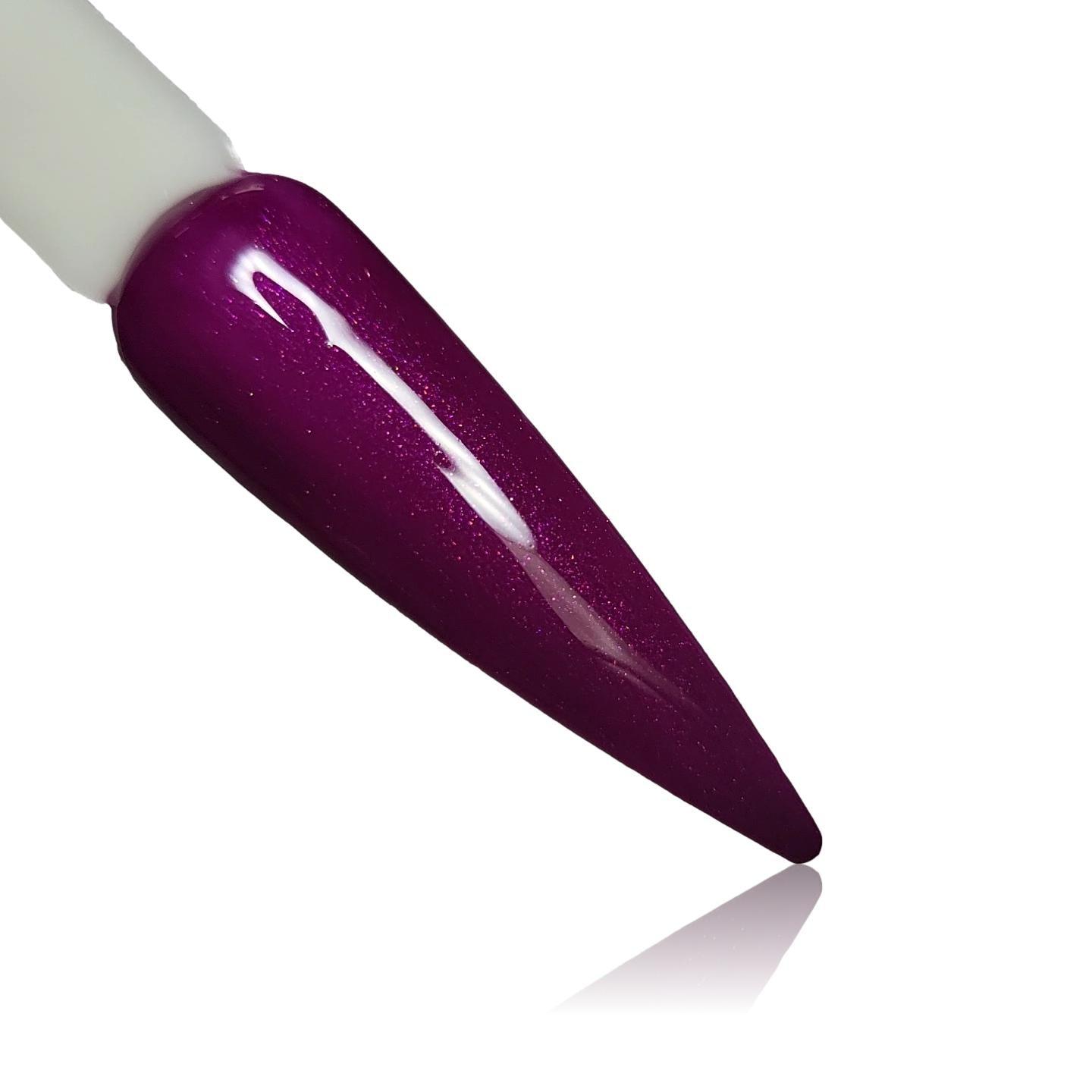 Merlot Deep Purple Maroon Shimmer HEMA Free Gel Nail Polish Diamonds & Gloss Australia Painted on Gel , Polygel and Acrylic Nails with Nail Art. Vegan , Cruelty Free