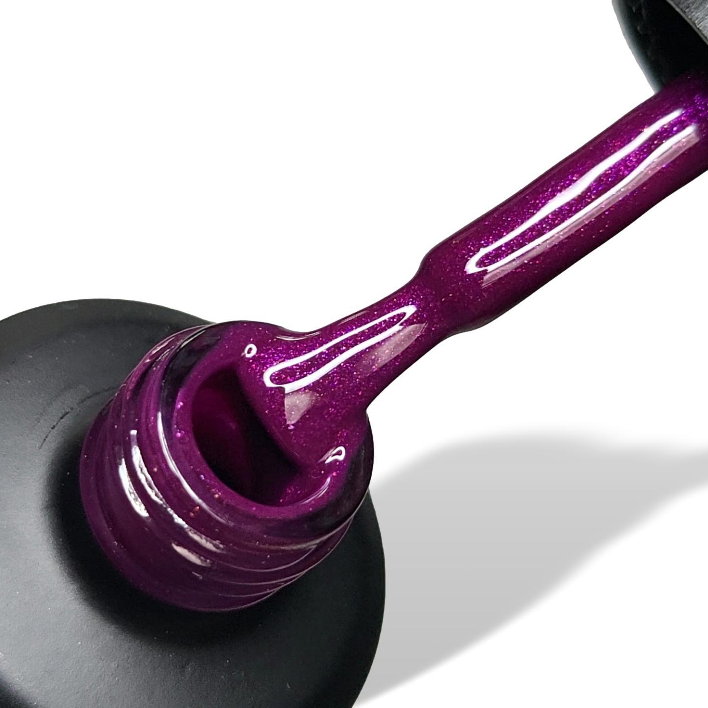 Merlot Deep Purple Maroon Shimmer HEMA Free Gel Nail Polish 15ml Bottle & Brush