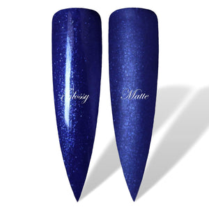 Midnight Blues Dark Blue Shimmer Glossy & Matte HEMA Free Gel Nail Polish Swatches