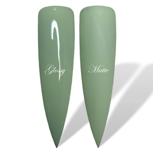 Moss Green Glossy & Matte HEMA Free Gel Nail Polish Swatches