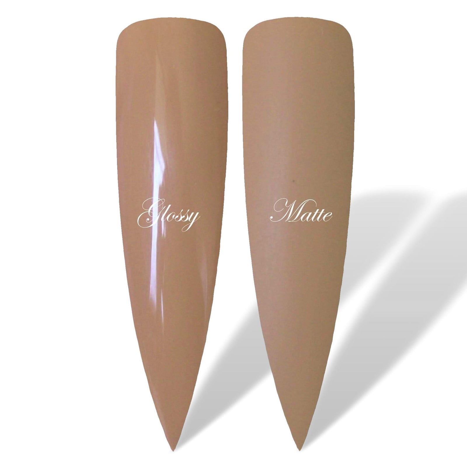 Pecan Light Brown Nude Glossy & Matte HEMA Free Gel Nail Polish Swatches