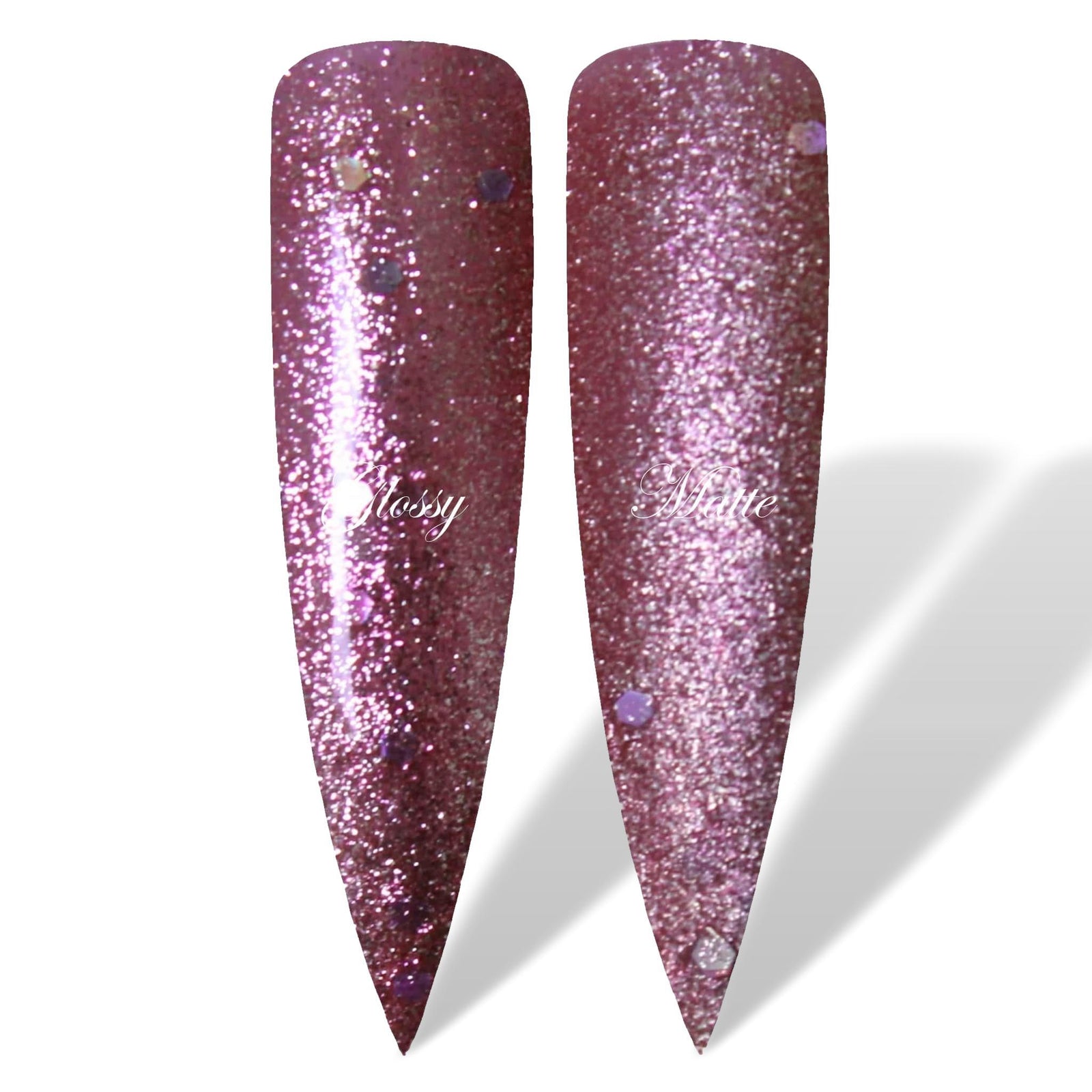 Pretty Pink Metallic Shimmer Glossy & Matte HEMA Free Gel Nail Polish Swatches