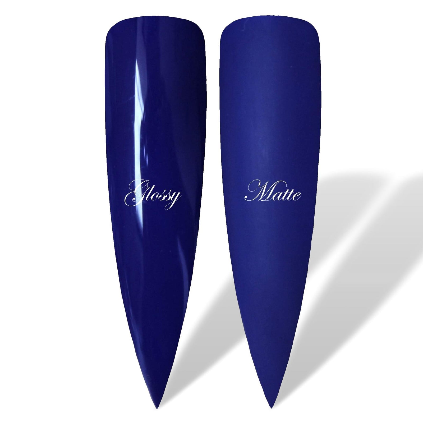 Royal Dark Blue Glossy & Matte HEMA Free Gel Nail Polish Swatches
