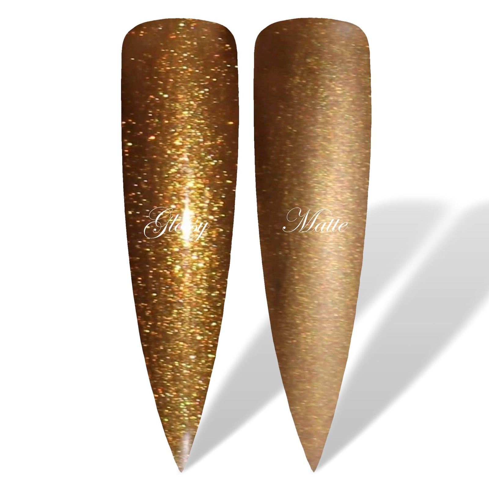 Sphynx Glossy gold shimmer & Matte HEMA Free Gel Nail Polish Swatches