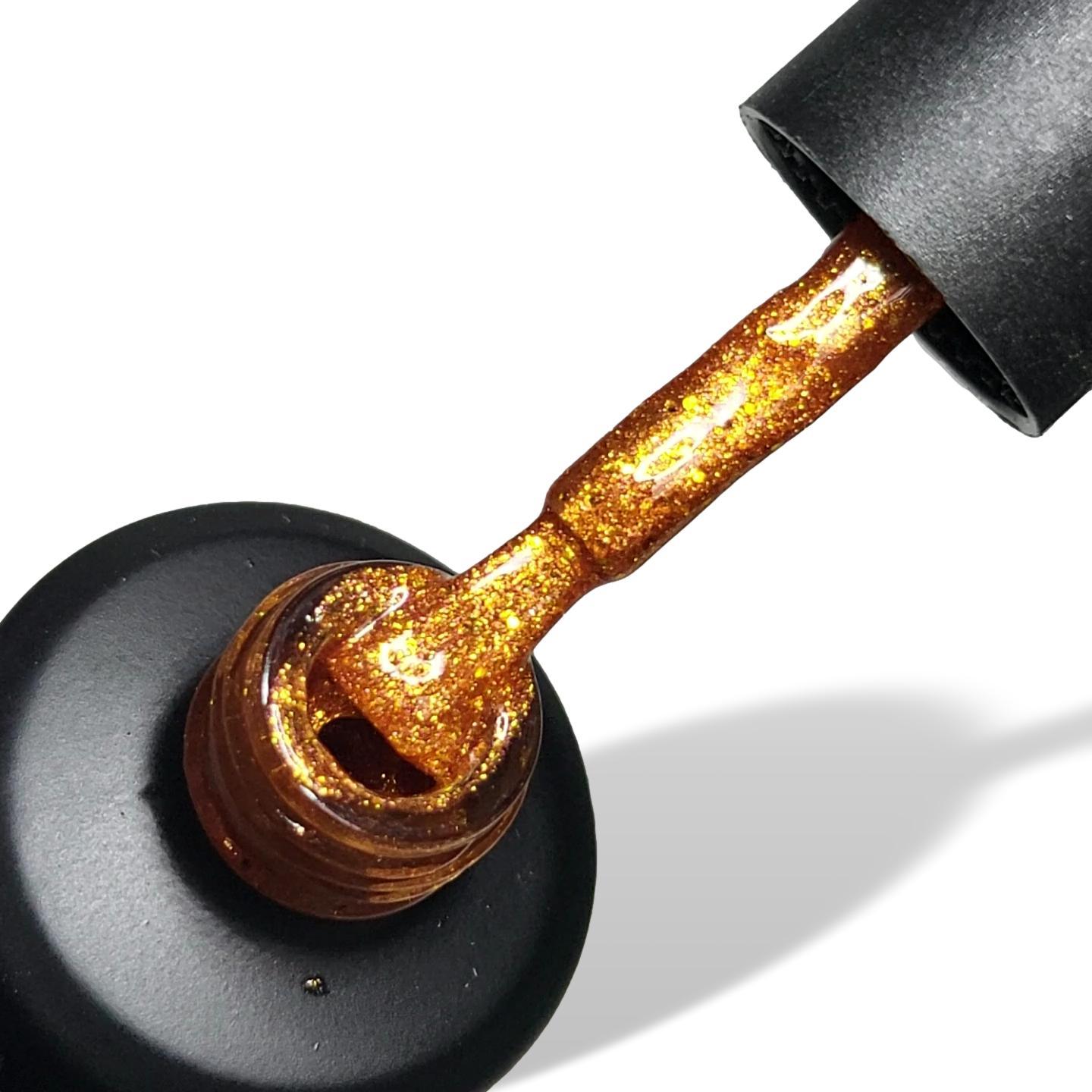 Sunkissed Copper Glitter  HEMA Free Gel Nail Polish 15ml Bottle & Brush
