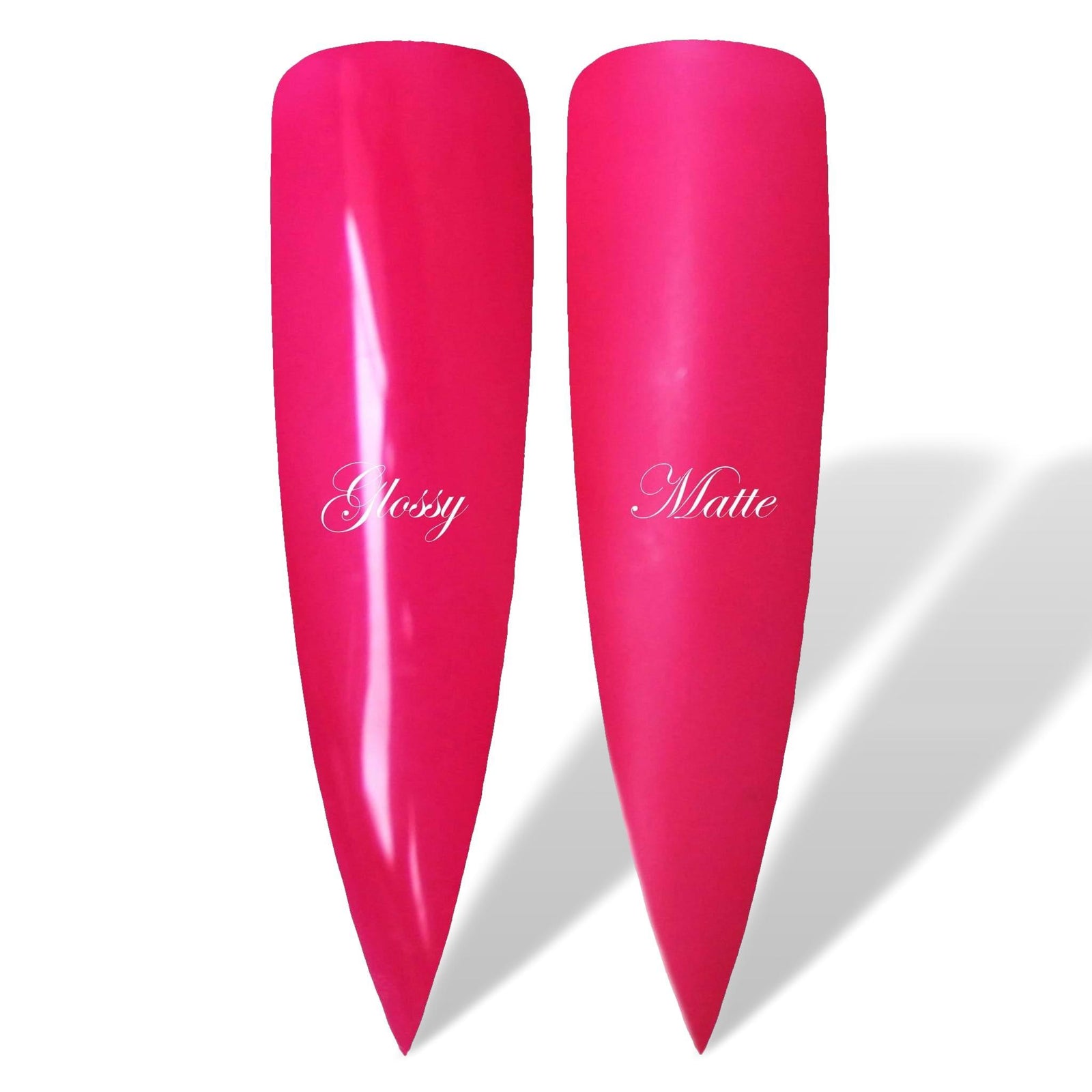 Toffee Apple Bright Neon Pink Glossy & Matte HEMA Free Gel Nail Polish Swatches