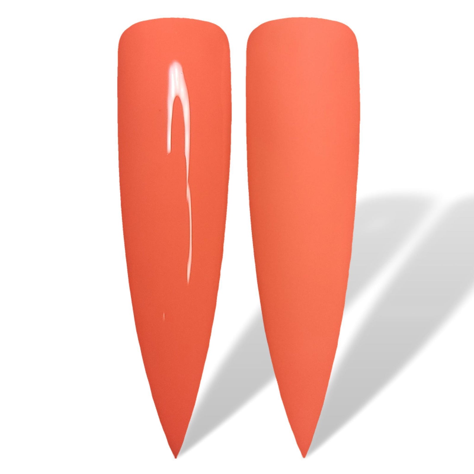 Tropics Neon Orange Glossy & Matte HEMA Free Gel Nail Polish Swatches