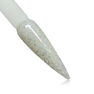Twinkle Transparent Clear Base with holographic glitter HEMA Free Gel Polish on Nail Swatch Stick 