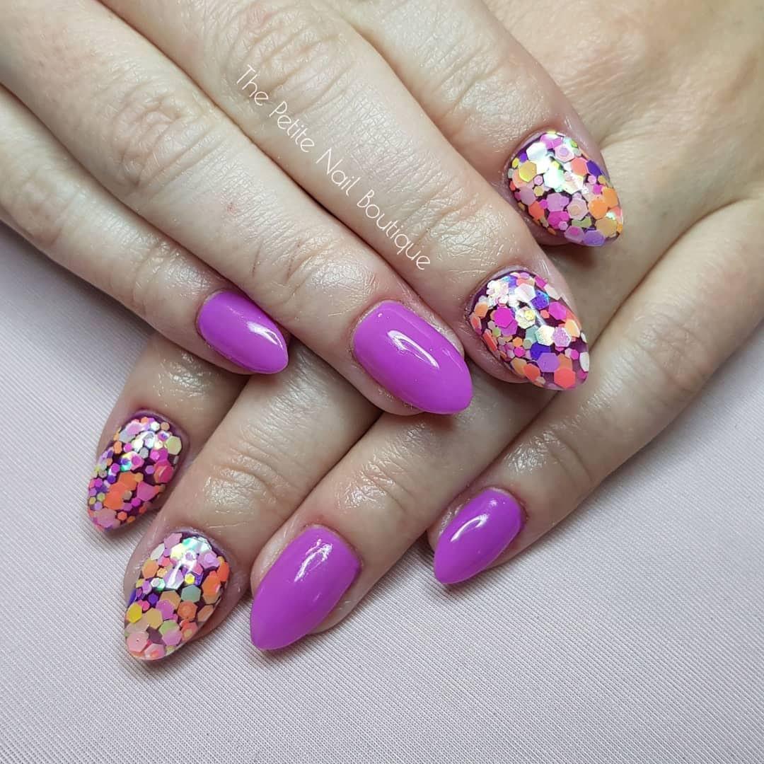 Very Violet Very Violet Bright Neon Purple  HEMA Free Gel Nail Polish Diamonds & Gloss Australia Painted on Gel , Polygel and Acrylic Nails with Nail Art. Vegan , Cruelty Free