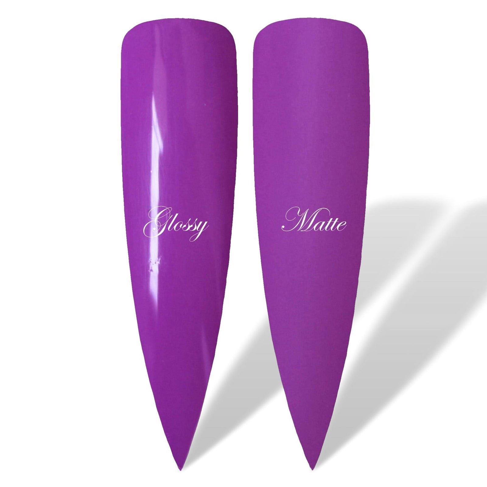 Very Violet Bright Neon Purple Glossy & Matte HEMA Free Gel Nail Polish Swatches