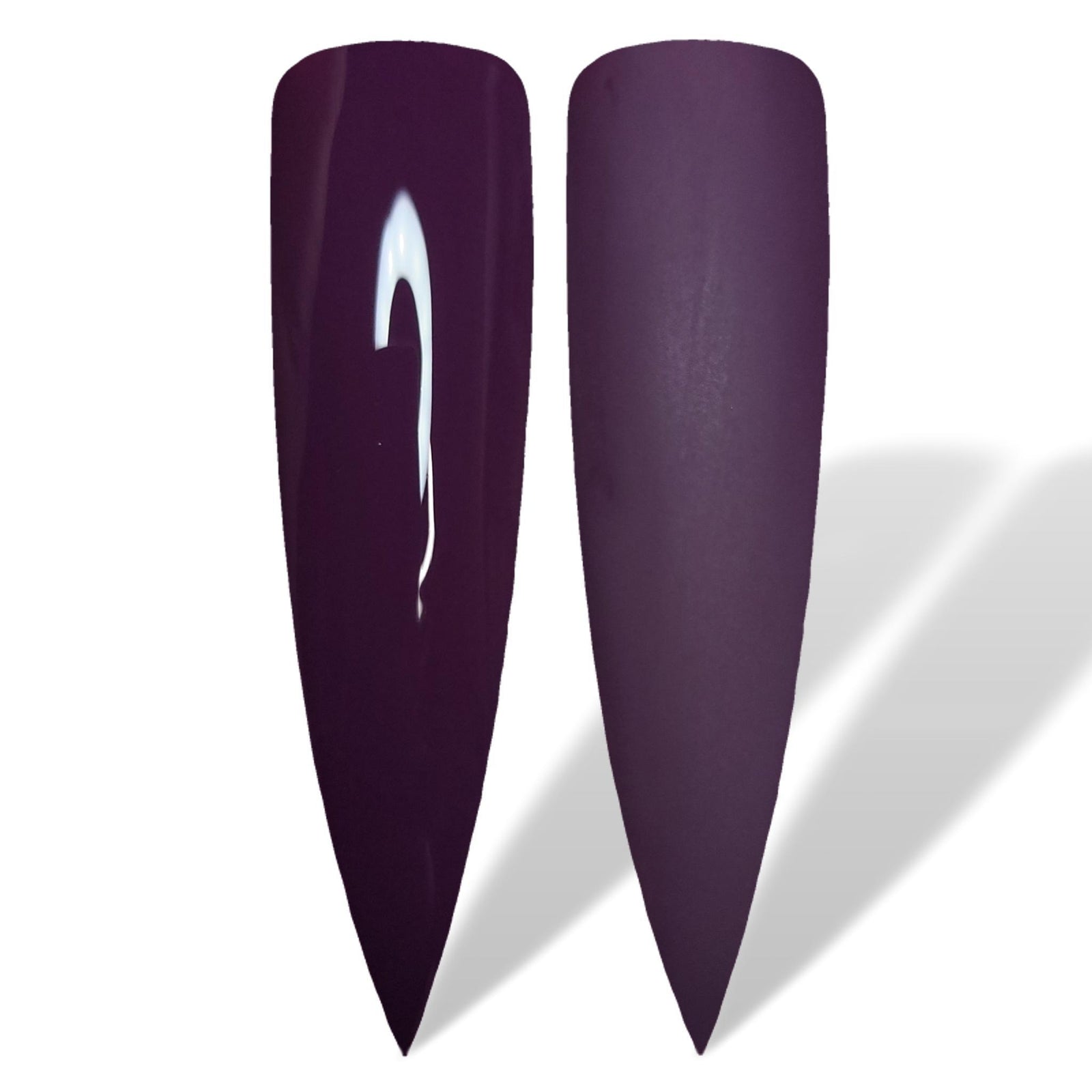 Wine Dark Purple Glossy & Matte HEMA Free Gel Nail Polish Swatches