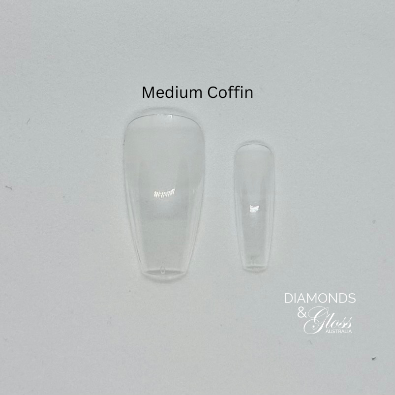Diamond Pro Soft Gel Extension Tips- Medium Coffin