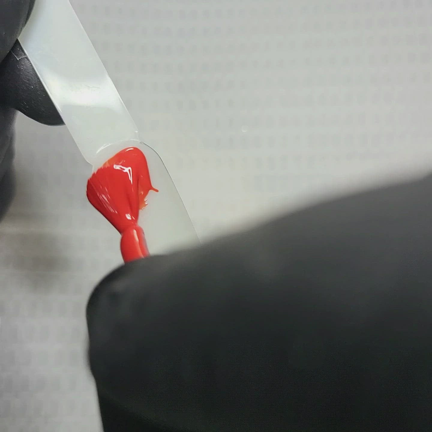 Vixen Red HEMA Free Gel Nail Polish Diamonds & Gloss Australia Video Painting a Nail Swatch Stick with cruelty free and vegan Gel Polish which can be used on acrylic, builder gel and polygel nails.