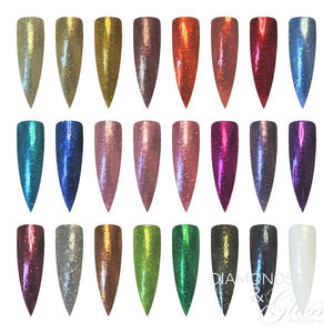 24x Metallic Glitter 008 Collection Red, Orange, Yellow, Blue, Gold, Black, Green, Purple, Silver, Pink Diamonds & Gloss Australia Metallic Glitter For Acrylic, Gel