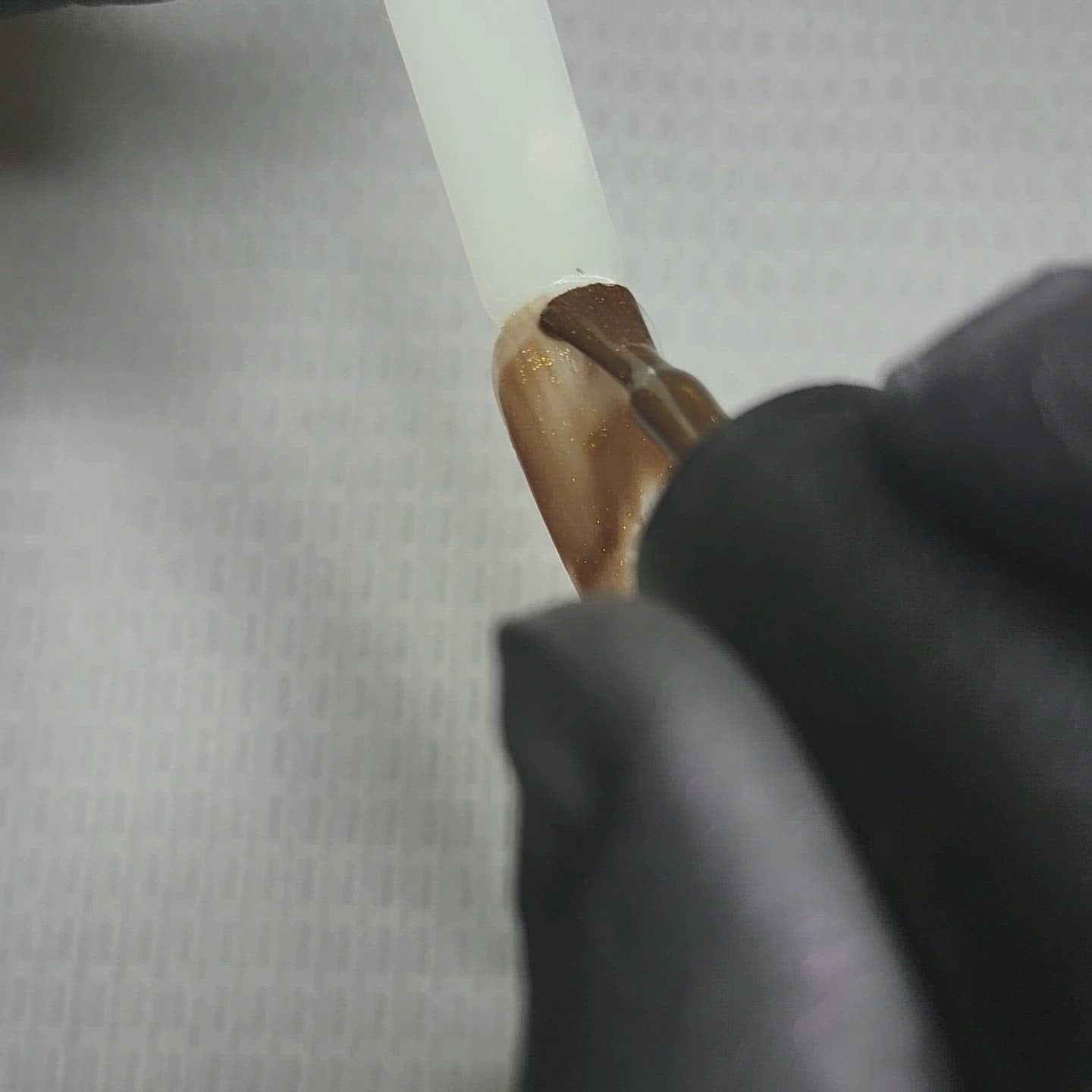 Sunkissed Copper Metallic Shimmer HEMA Free Gel Nail Polish Diamonds & Gloss Australia Video Painting a Nail Swatch Stick with cruelty free and vegan Gel Polish which can be used on acrylic, builder gel and polygel nails.