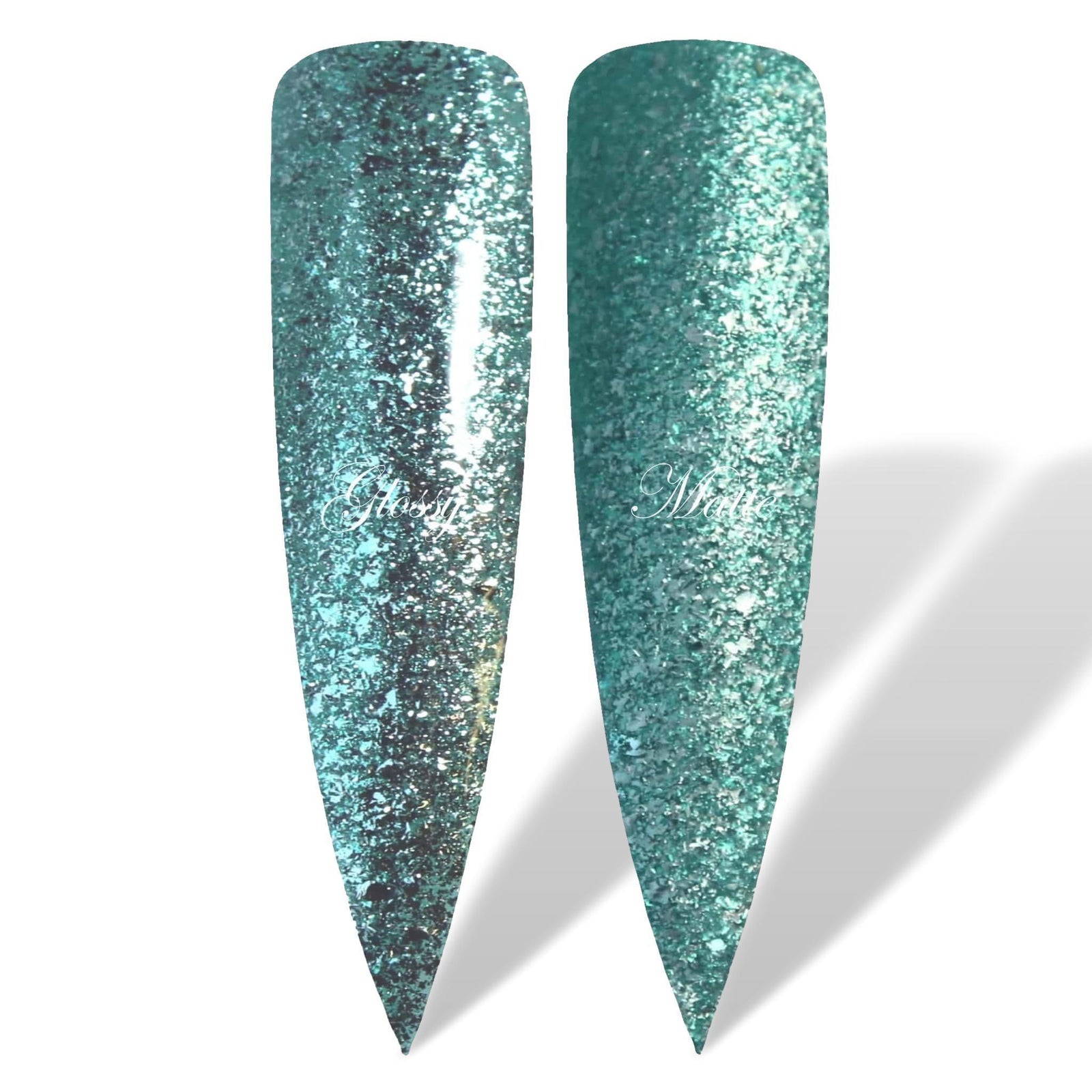Aqua Marine Green Platinum Glossy & Matte HEMA Free Gel Nail Polish Swatches