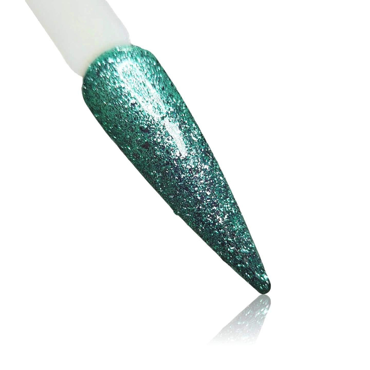 Aqua Marine Green Platinum HEMA Free Gel Polish on Nail Swatch Stick 