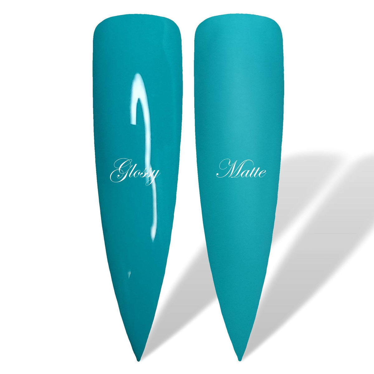 Azure Teal Turquoise Glossy &amp; Matte HEMA Free Gel Nail Polish Swatches 