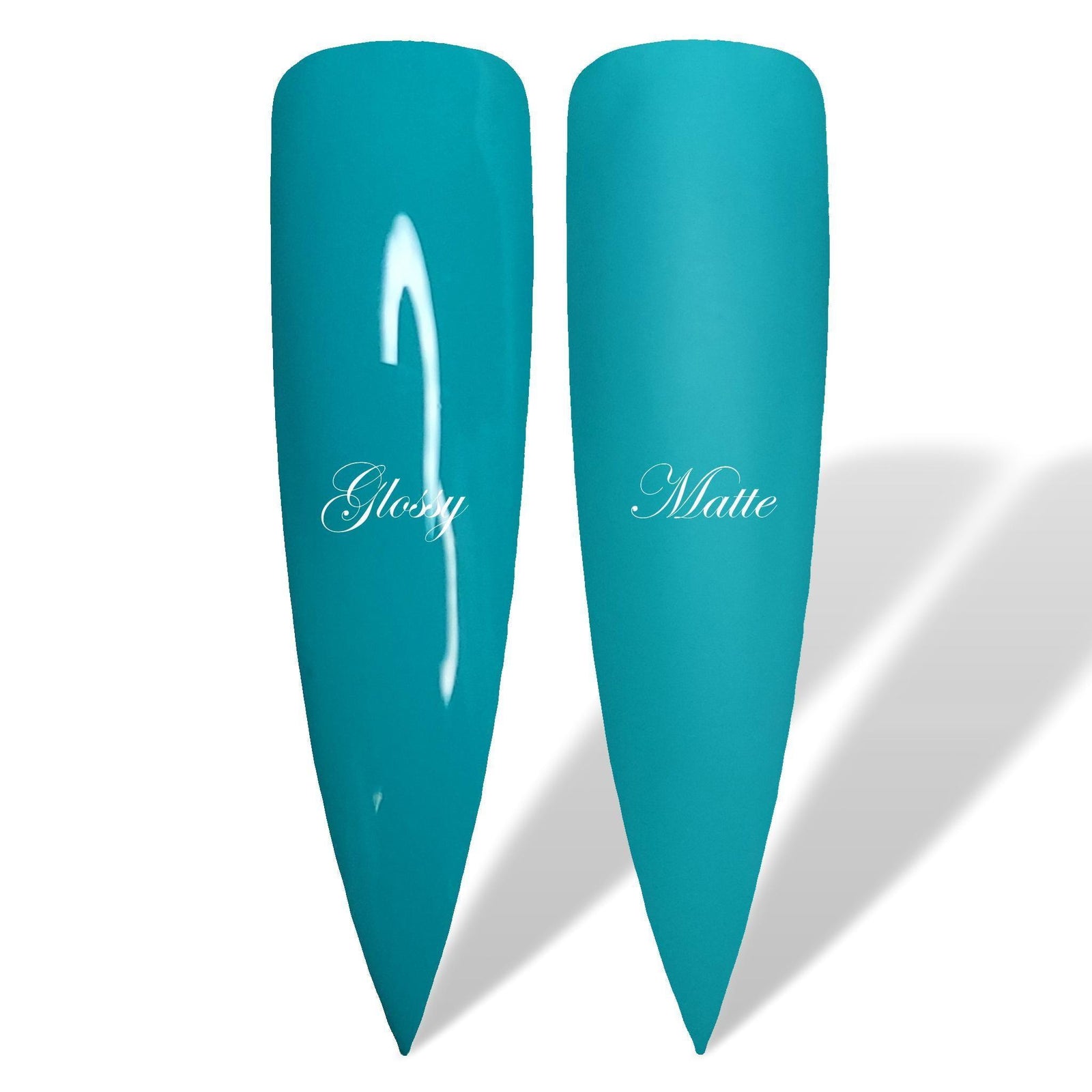 Azure Teal Turquoise Glossy & Matte HEMA Free Gel Nail Polish Swatches 