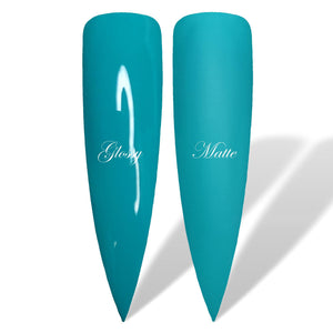 Azure Teal Turquoise Glossy & Matte HEMA Free Gel Nail Polish Swatches 