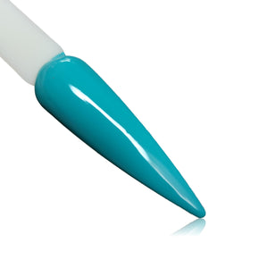 Azure Azure Teal Turquoise HEMA Free Gel Polish on Nail Swatch Stick
