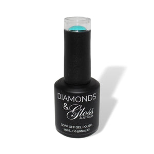Azure Teal Turquoise HEMA Free Gel Nail Polish Diamonds & Gloss Australia 15ml Bottle Vegan , Cruelty Free