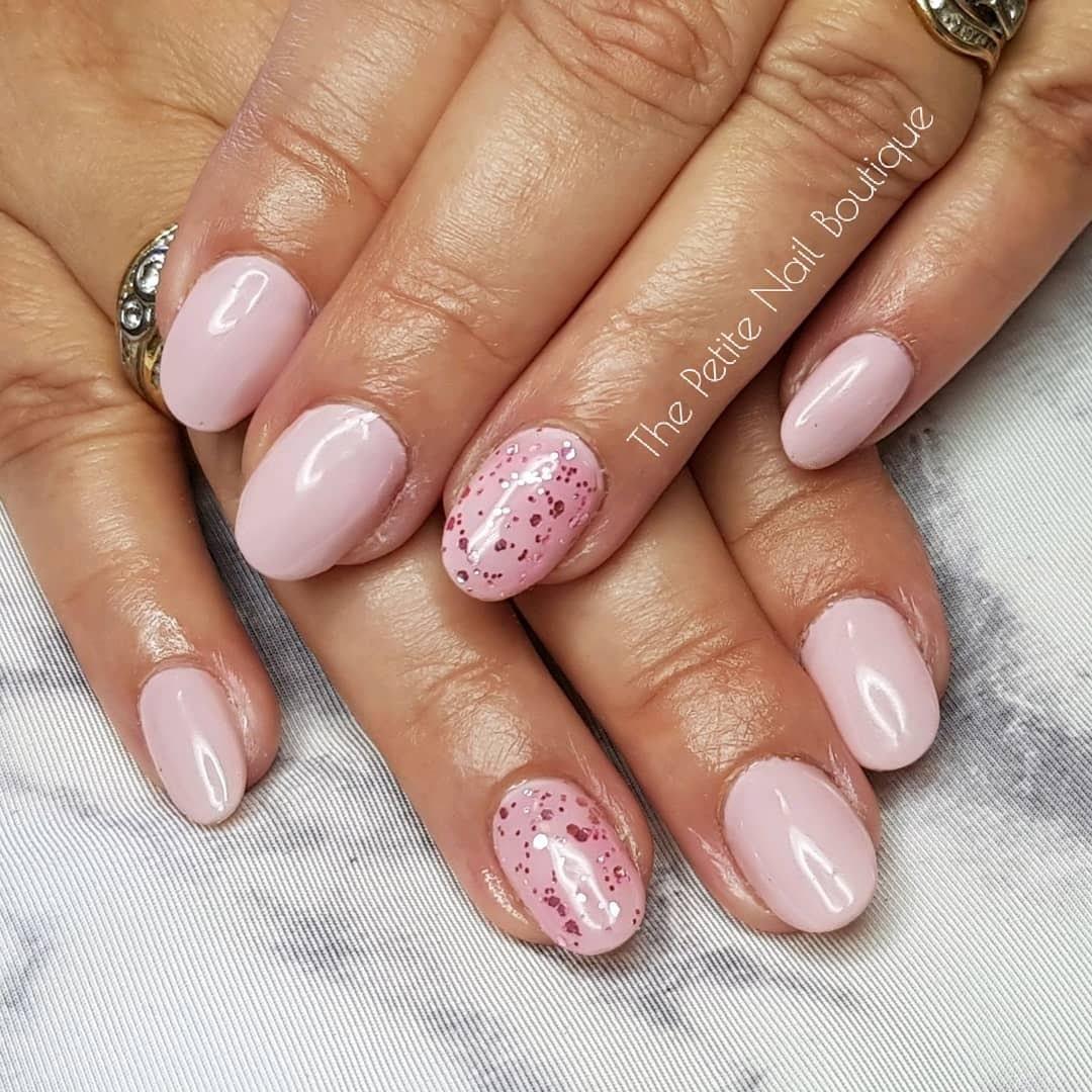 Ballerina Light Pink Glitter HEMA Free Gel Nail Polish Diamonds & Gloss Australia Painted on Gel , Polygel and Acrylic Nails with Nail Art. Vegan , Cruelty Free