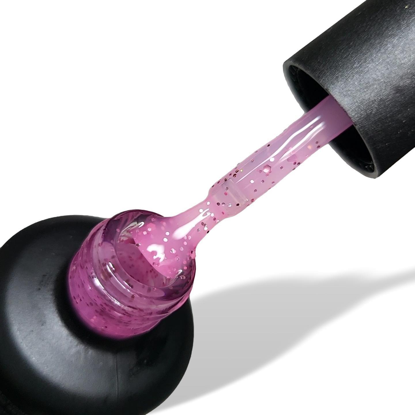 Ballerina Light Pink Glitter HEMA Free Gel Nail Polish 15ml Bottle & Brush